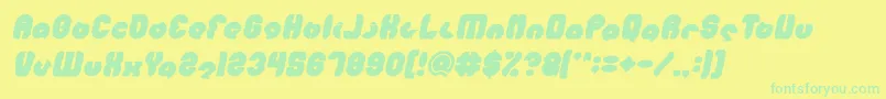 フォントMOHR Bold Italic – 黄色い背景に緑の文字