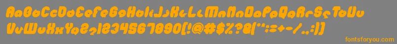 フォントMOHR Bold Italic – オレンジの文字は灰色の背景にあります。