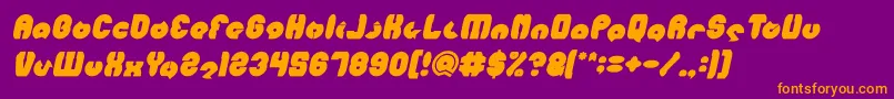 MOHR Bold Italic-Schriftart – Orangefarbene Schriften auf violettem Hintergrund