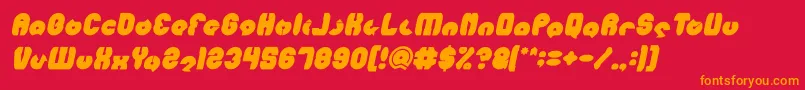 Fonte MOHR Bold Italic – fontes laranjas em um fundo vermelho