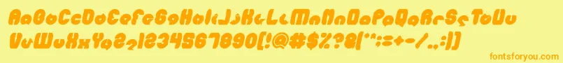 MOHR Bold Italic-Schriftart – Orangefarbene Schriften auf gelbem Hintergrund