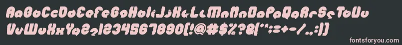 MOHR Bold Italic-fontti – vaaleanpunaiset fontit mustalla taustalla