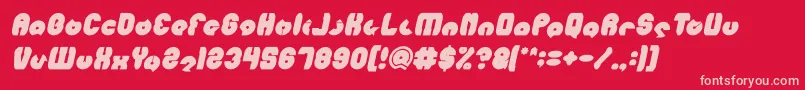 Шрифт MOHR Bold Italic – розовые шрифты на красном фоне