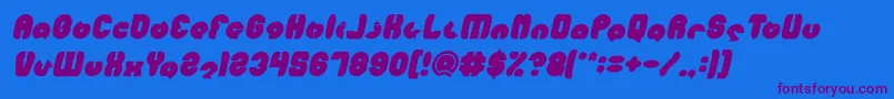 フォントMOHR Bold Italic – 紫色のフォント、青い背景