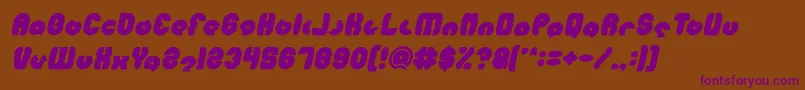 MOHR Bold Italic-fontti – violetit fontit ruskealla taustalla