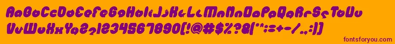 MOHR Bold Italic-fontti – violetit fontit oranssilla taustalla