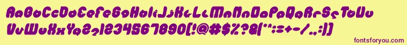 MOHR Bold Italic Font – Purple Fonts on Yellow Background