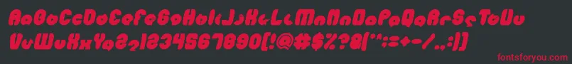 Fonte MOHR Bold Italic – fontes vermelhas em um fundo preto
