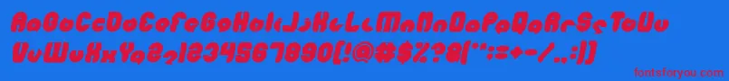 MOHR Bold Italic Font – Red Fonts on Blue Background