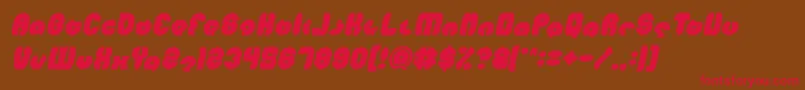 フォントMOHR Bold Italic – 赤い文字が茶色の背景にあります。