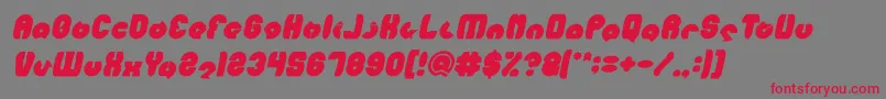 MOHR Bold Italic-Schriftart – Rote Schriften auf grauem Hintergrund