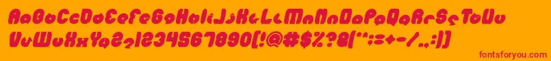 MOHR Bold Italic-Schriftart – Rote Schriften auf orangefarbenem Hintergrund