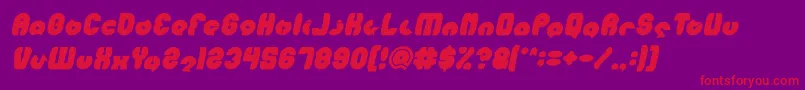 MOHR Bold Italic-Schriftart – Rote Schriften auf violettem Hintergrund