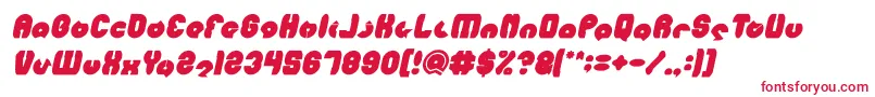 Fonte MOHR Bold Italic – fontes vermelhas em um fundo branco