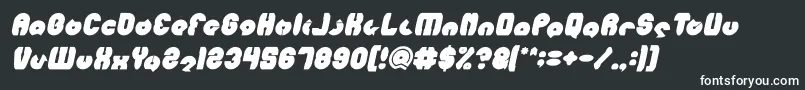Fonte MOHR Bold Italic – fontes brancas em um fundo preto