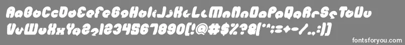 MOHR Bold Italic-fontti – valkoiset fontit harmaalla taustalla