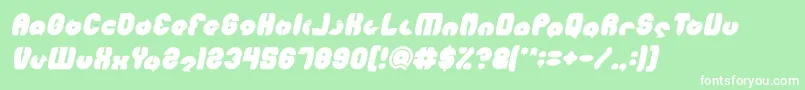 フォントMOHR Bold Italic – 緑の背景に白い文字