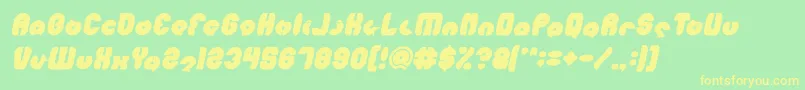 MOHR Bold Italic Font – Yellow Fonts on Green Background