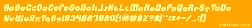 Шрифт MOHR Bold Italic – жёлтые шрифты на оранжевом фоне