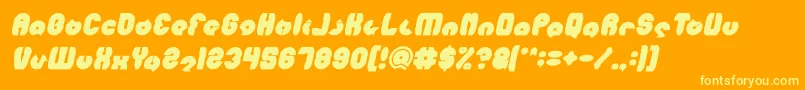 Fonte MOHR Bold Italic – fontes amarelas em um fundo laranja