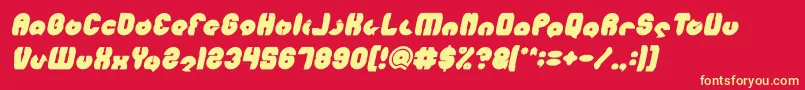 フォントMOHR Bold Italic – 黄色の文字、赤い背景