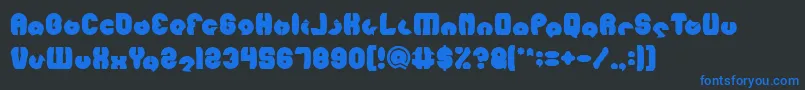 フォントMOHR Bold – 黒い背景に青い文字
