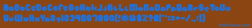 フォントMOHR Bold – 茶色の背景に青い文字