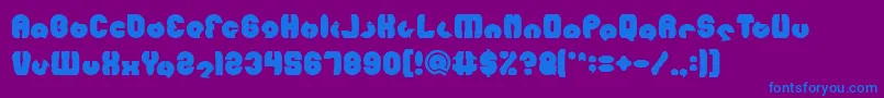 フォントMOHR Bold – 紫色の背景に青い文字