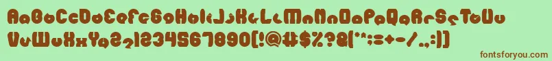 フォントMOHR Bold – 緑の背景に茶色のフォント
