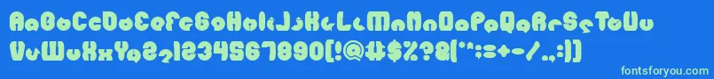 MOHR Bold-fontti – vihreät fontit sinisellä taustalla