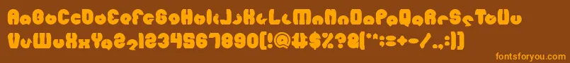 MOHR Bold-Schriftart – Orangefarbene Schriften auf braunem Hintergrund
