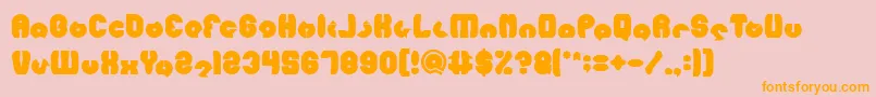 MOHR Bold-Schriftart – Orangefarbene Schriften auf rosa Hintergrund