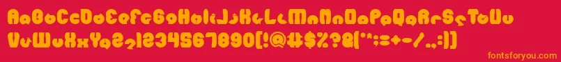 MOHR Bold-fontti – oranssit fontit punaisella taustalla