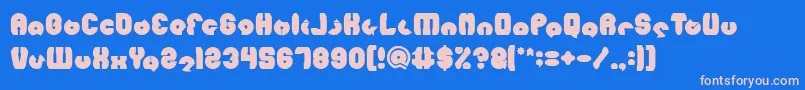 フォントMOHR Bold – ピンクの文字、青い背景