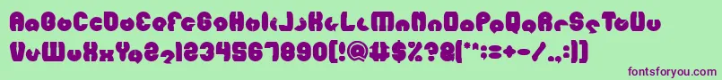 フォントMOHR Bold – 緑の背景に紫のフォント