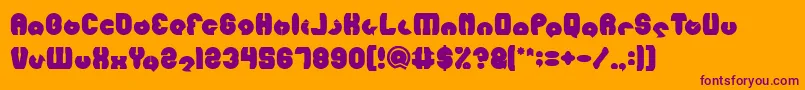 MOHR Bold-Schriftart – Violette Schriften auf orangefarbenem Hintergrund