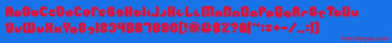 フォントMOHR Bold – 赤い文字の青い背景