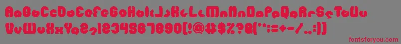 フォントMOHR Bold – 赤い文字の灰色の背景