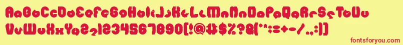 MOHR Bold-fontti – punaiset fontit keltaisella taustalla