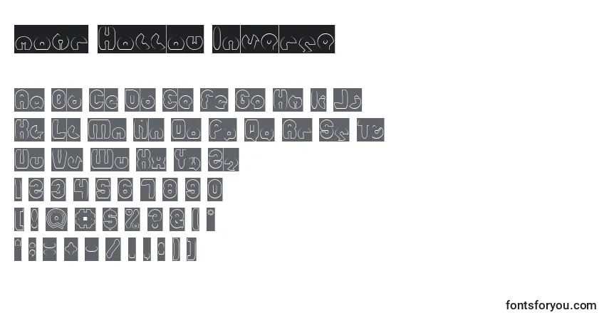 Шрифт Mohr Hollow Inverse – алфавит, цифры, специальные символы