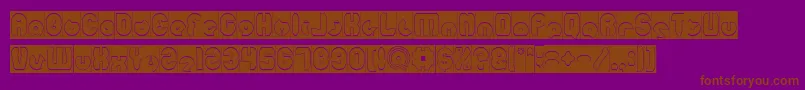 mohr Hollow Inverse-Schriftart – Braune Schriften auf violettem Hintergrund