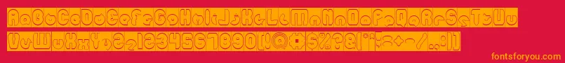 mohr Hollow Inverse Font – Orange Fonts on Red Background