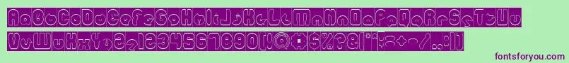 mohr Hollow Inverse Font – Purple Fonts on Green Background