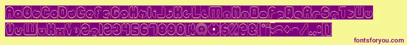 mohr Hollow Inverse Font – Purple Fonts on Yellow Background