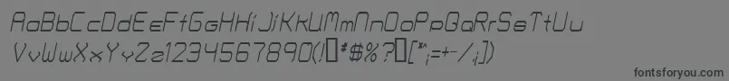 フォントFontmakersChoiceThinitalic – 黒い文字の灰色の背景