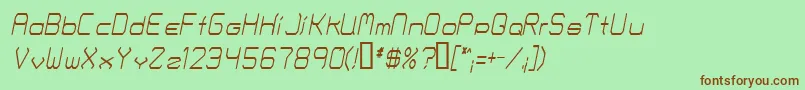 フォントFontmakersChoiceThinitalic – 緑の背景に茶色のフォント