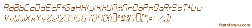 FontmakersChoiceThinitalic-Schriftart – Braune Schriften auf weißem Hintergrund