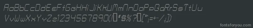 フォントFontmakersChoiceThinitalic – 黒い背景に灰色の文字