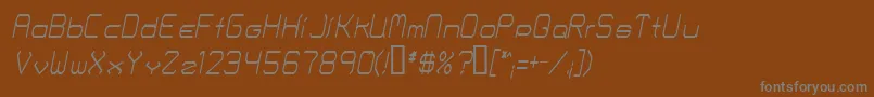 フォントFontmakersChoiceThinitalic – 茶色の背景に灰色の文字