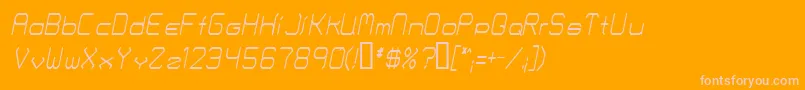 Шрифт FontmakersChoiceThinitalic – розовые шрифты на оранжевом фоне